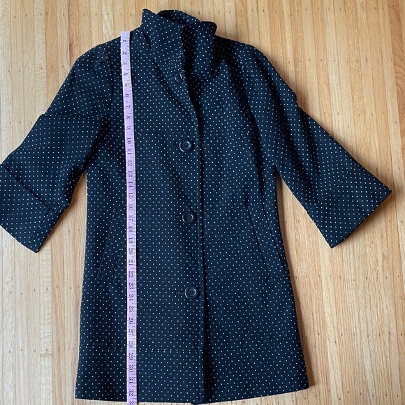 Polka Dot Black Women's Coat - Picture 6 of 11